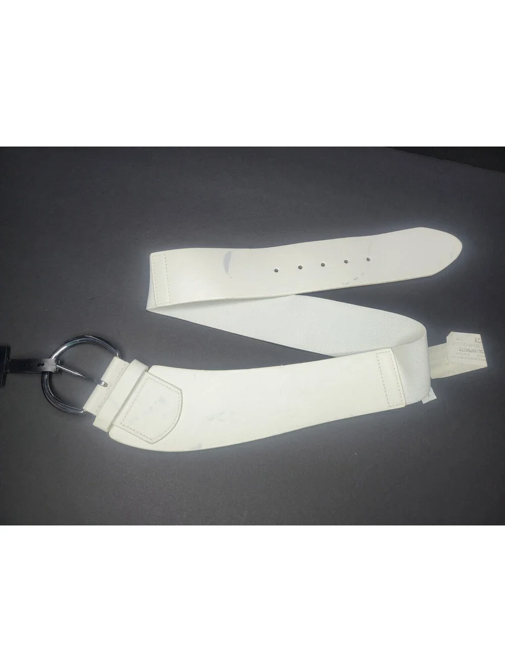 INC INTERNATIONAL CONCEPTS Womens Wide Stretch belt white M/L